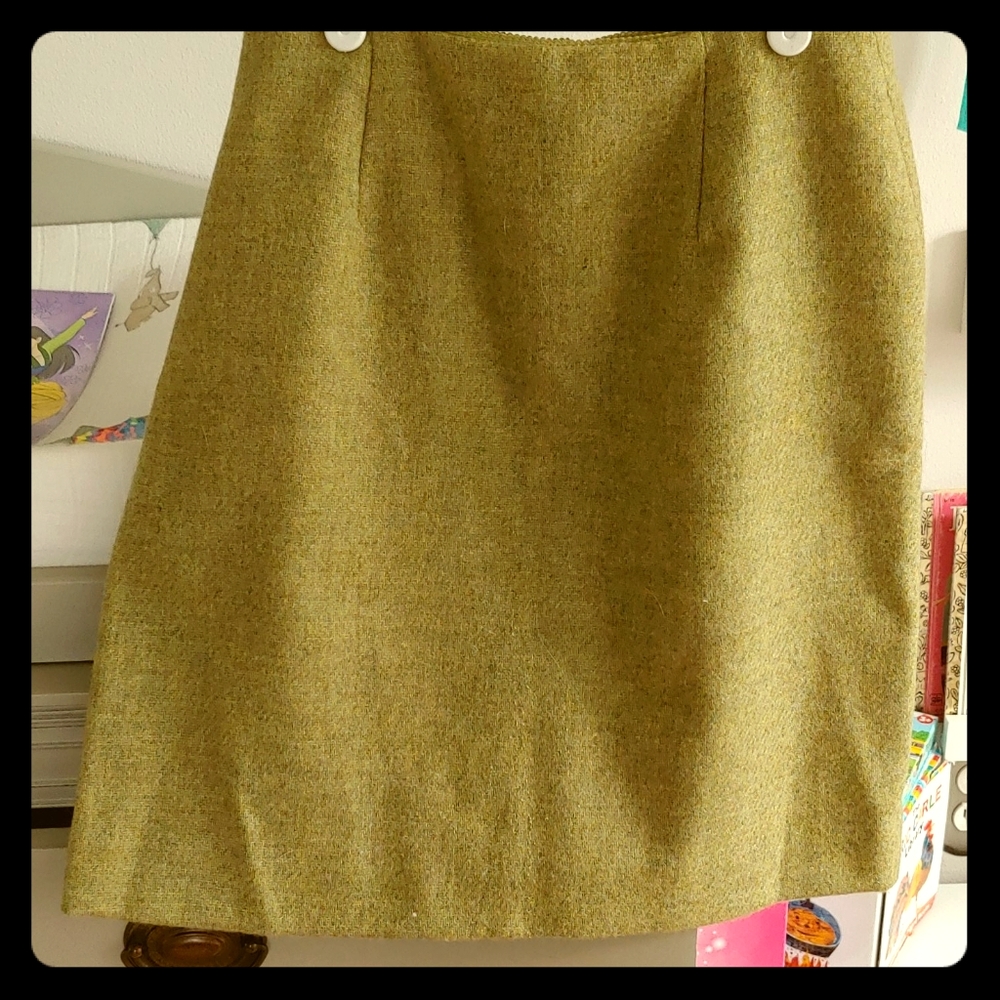 Lime Green Wool Skirt